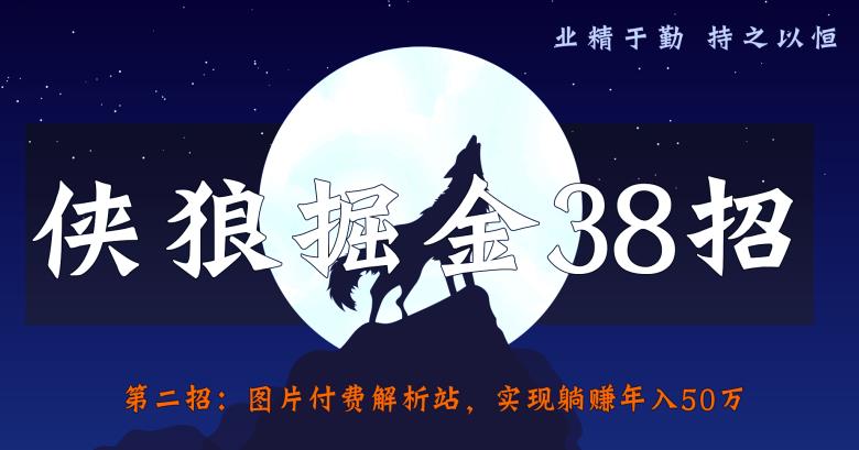 侠狼掘金38招第2招图片付费解析站，实现躺赚年入50万【视频课程】插图