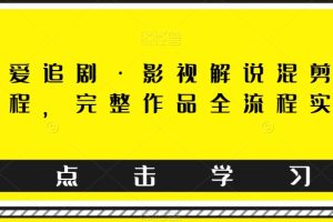 东少爱追剧·影视解说混剪搬运课程，完整作品全流程实操