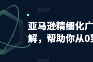 亚马逊精细化广告详解，帮助你从0到1，自动广告权重解读、手动广告打法详解