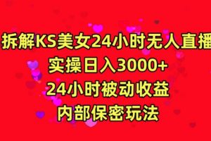 利用快手24小时无人美女直播，实操日入3000，24小时被动收益，内部保密玩法【揭秘】