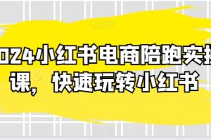 2024小红书电商陪跑实操课，快速玩转小红书，超过20节精细化课程