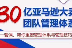 30亿亚马逊大卖团队管理体系，一套课，帮你重塑管理体系与管理技巧